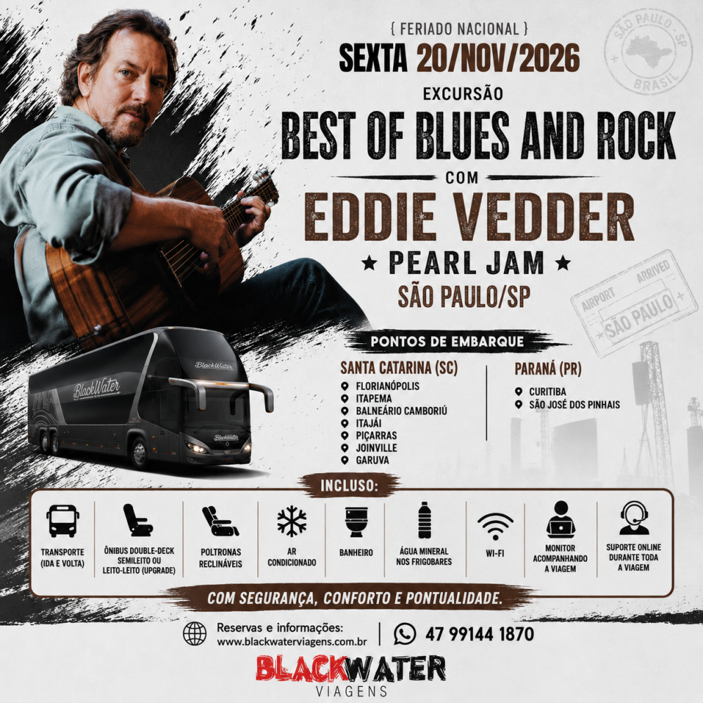 Excursão Best Of Blues And Rock - Eddie Vedder - 20/11/2026