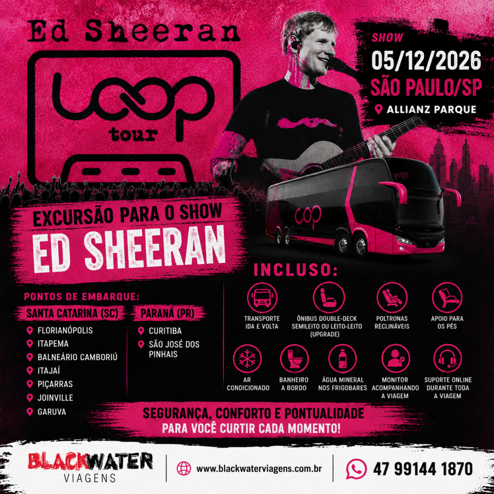 Excursão Ed Sheeran - 05/12/2026