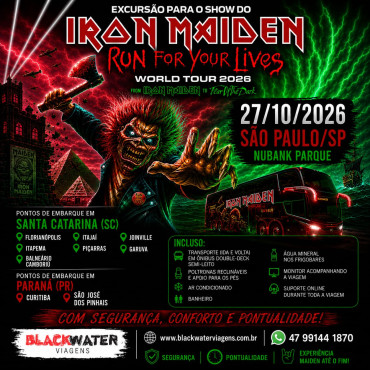 EXCURSÃO IRON MAIDEN - 27/10/2026