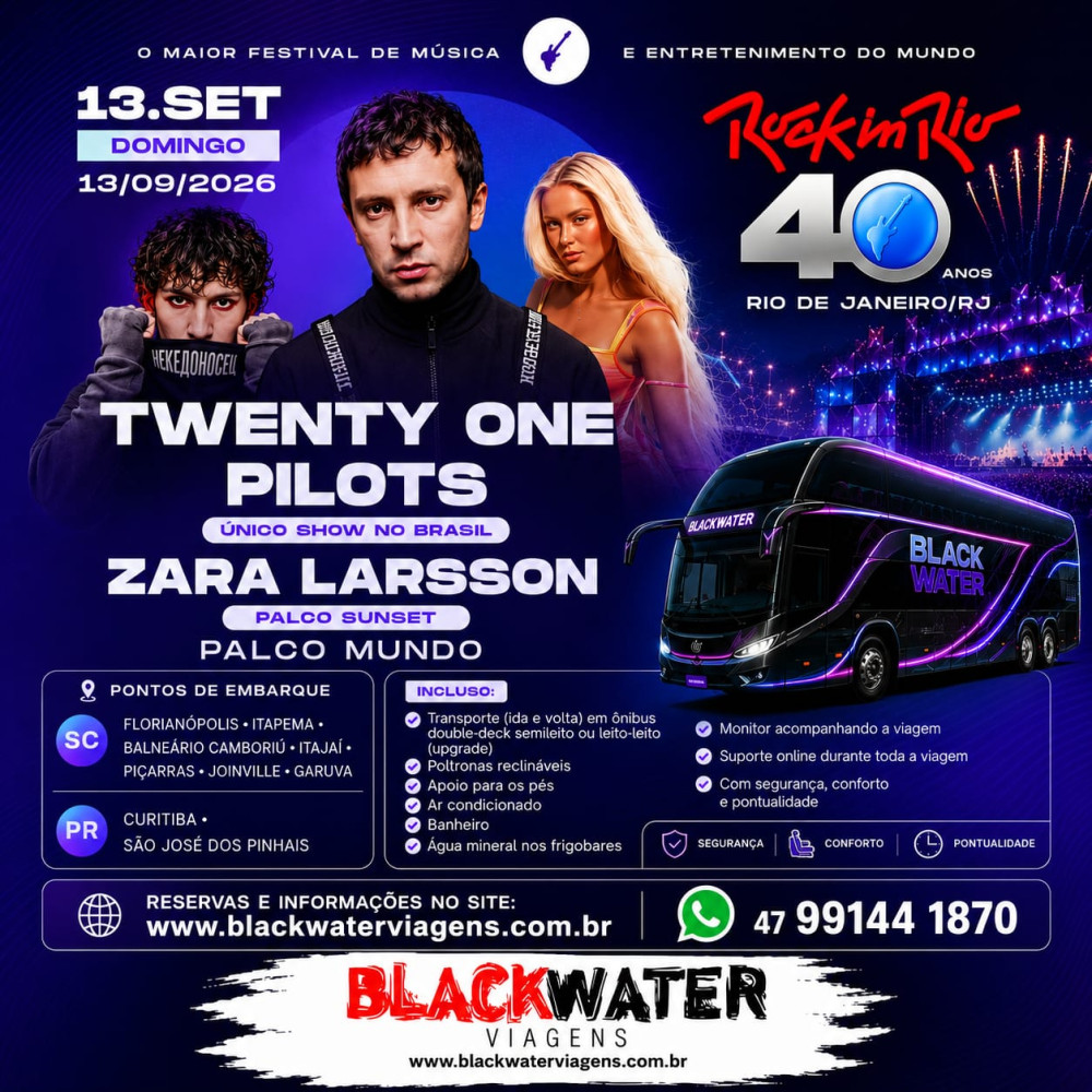 Excursão Rock In Rio - Twenty One Pilots - 13/09/2026